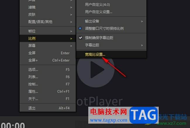 PotPlayer播放器自定義寬高比的方法