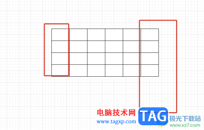 Draw.io繪制表格后插入新列的教程