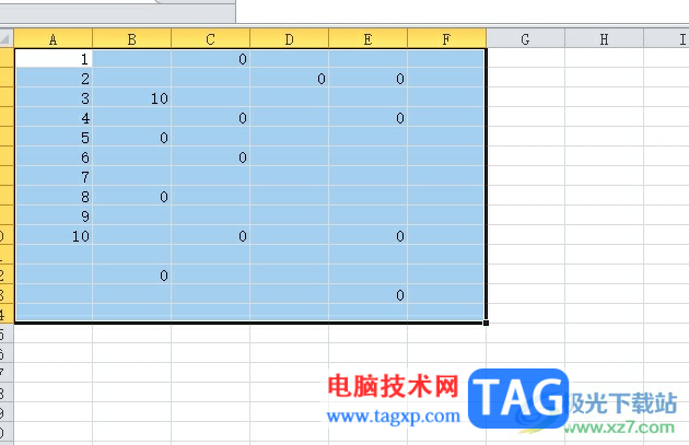 方方格子批量刪除表格中的0值教程