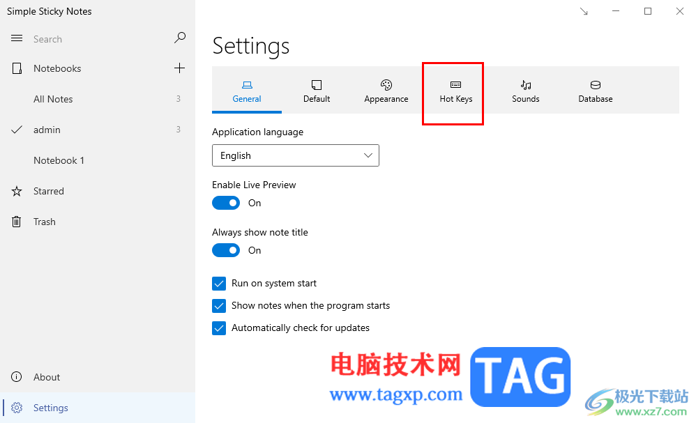 Simple Sticky Notes設(shè)置快捷鍵的方法