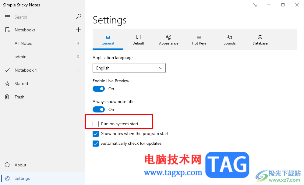 Simple Sticky Notes關(guān)閉開機自動運行的方法