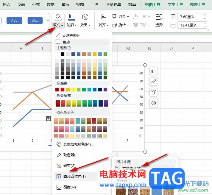 WPS Excel圖表設置圖片填充的方法