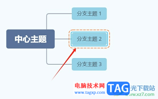 xmind將兩個子主題框選起來的教程