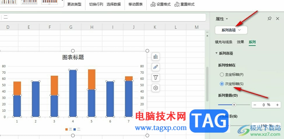 WPS Excel設(shè)置兩個Y軸的方法