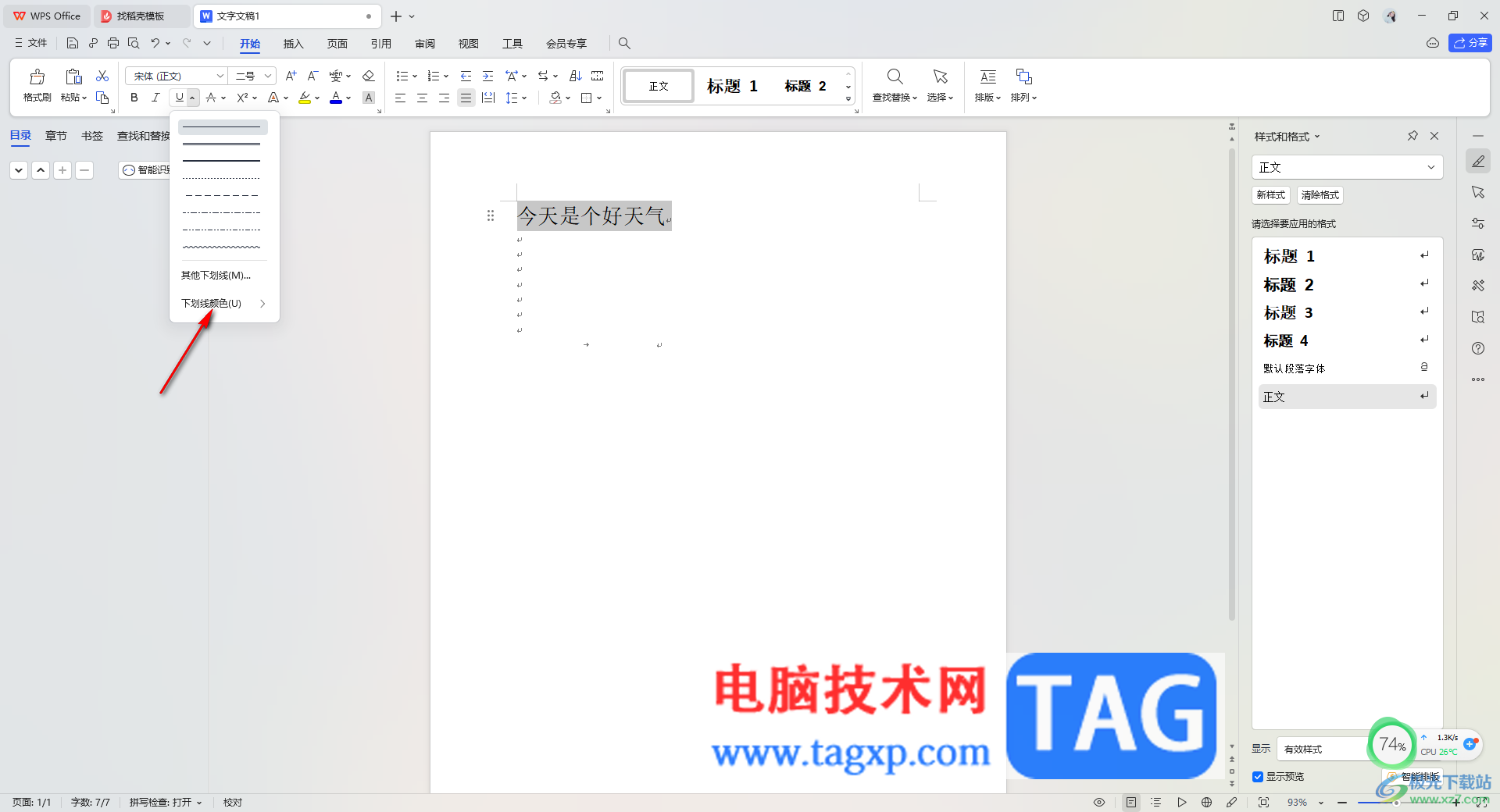 WPS Word插入下劃線沒有顯示的解決方法