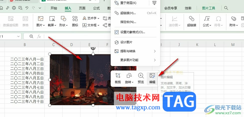 WPS Excel給圖片添加濾鏡效果的方法