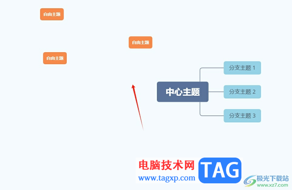 ?xmind統(tǒng)一為多個自由主題添加子主題的教程