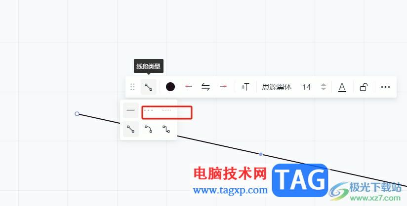 小畫桌將直線變成虛線的教程