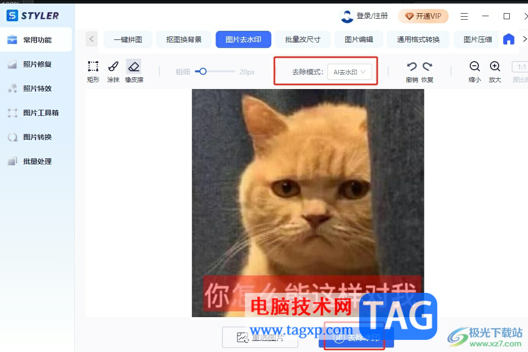 Styler去除圖片水印的教程
