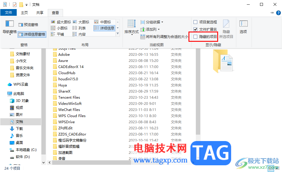 Win10電腦顯示隱藏的項(xiàng)目文件的方法
