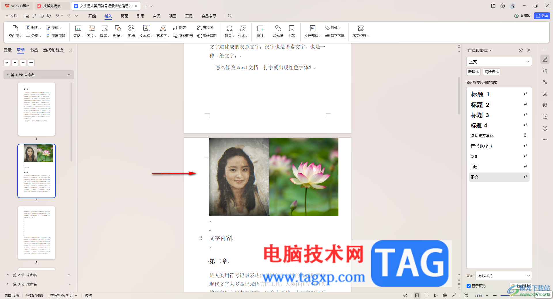 WPS word文檔把兩張圖片并列放在一行的方法