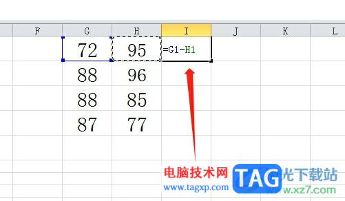 ?excel表格中的兩列相減的教程