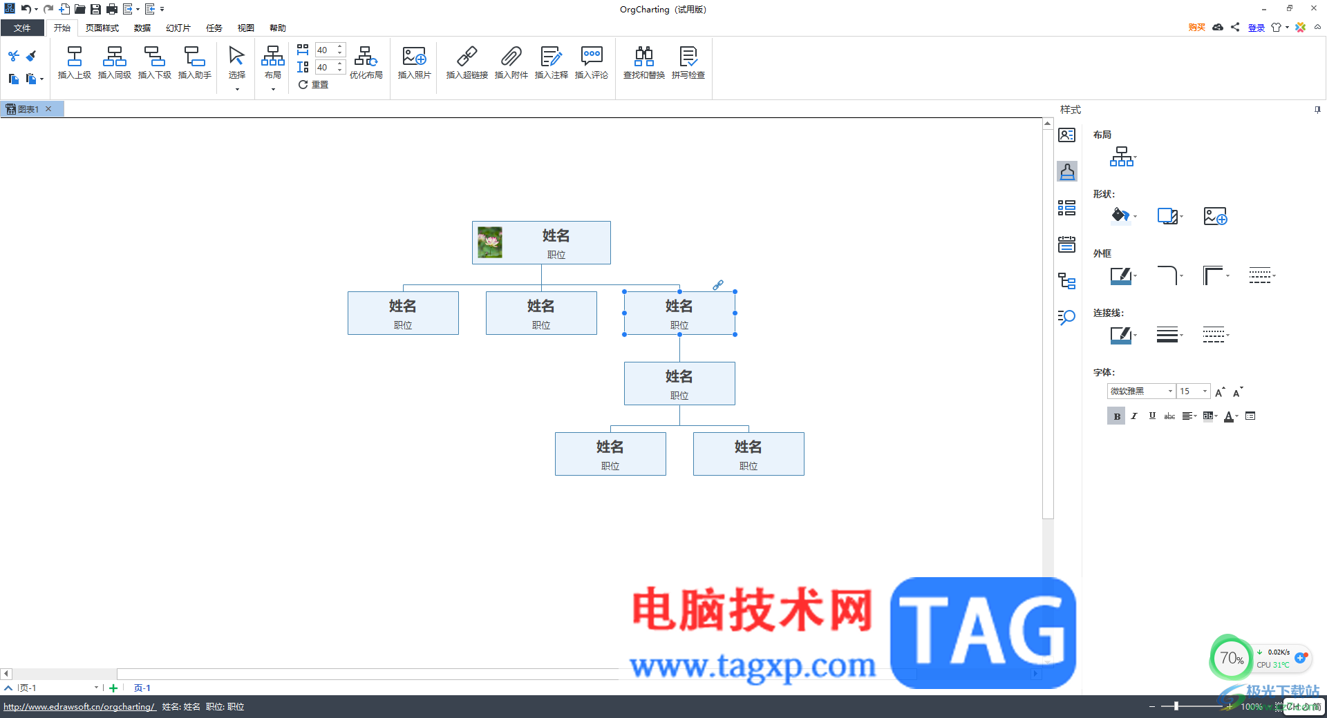 OrgCharting插入超鏈接的方法