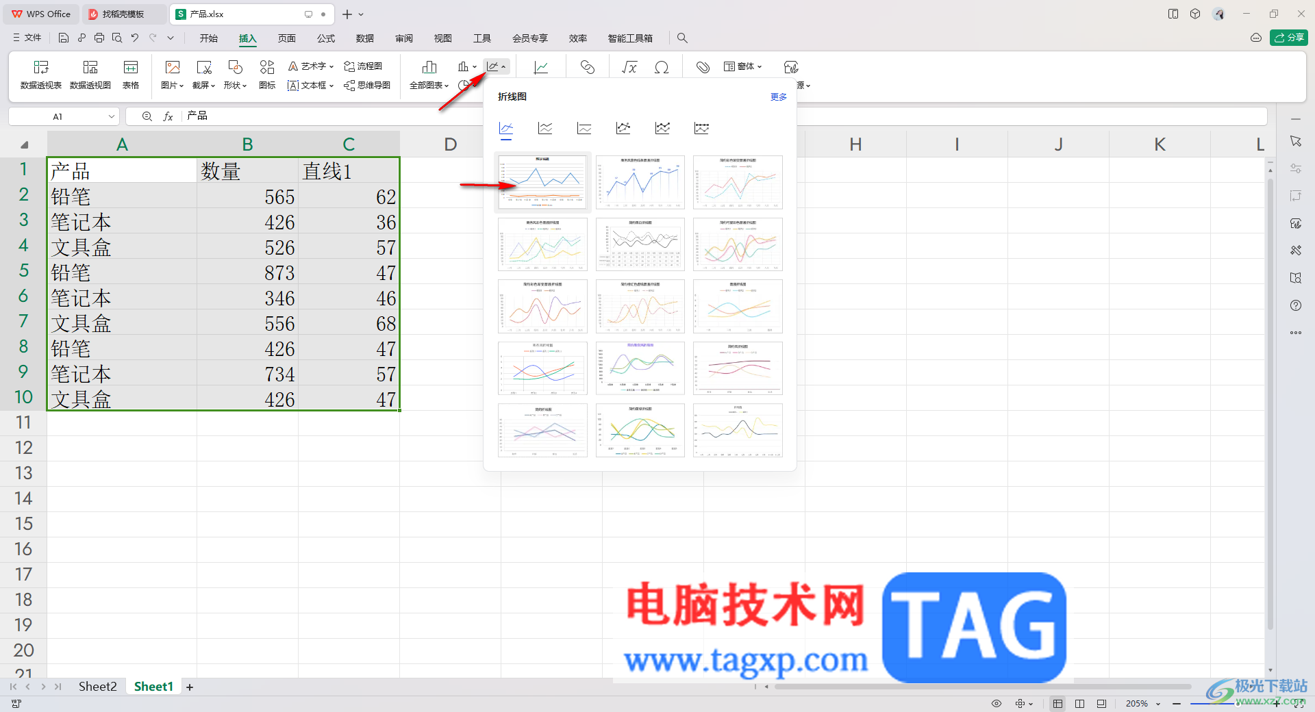 WPS Excel折線圖中顯示兩個(gè)縱坐標(biāo)的方法