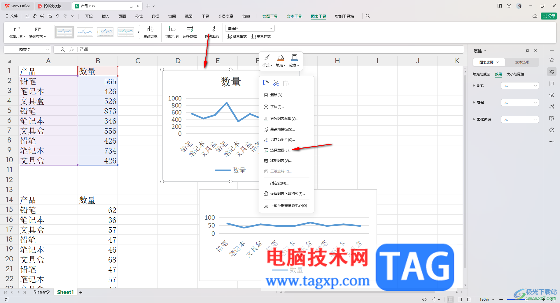 WPS Excel把兩個折線圖合并成一個的方法