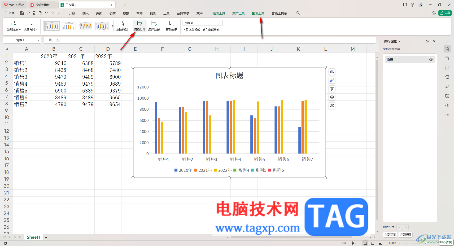 WPS Excel中制作多組簇狀柱形圖的方法
