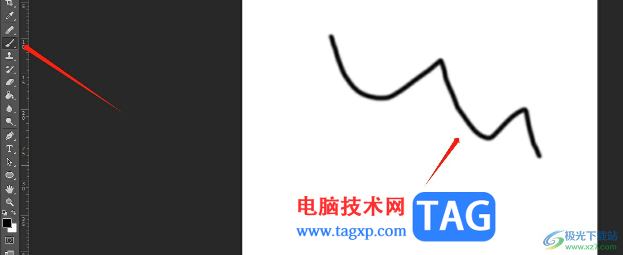 ?photoshop一筆畫(huà)出雙線的教程