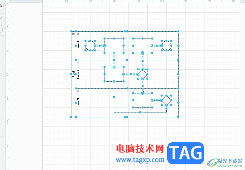 Draw.io給泳道圖添加新泳道的教程