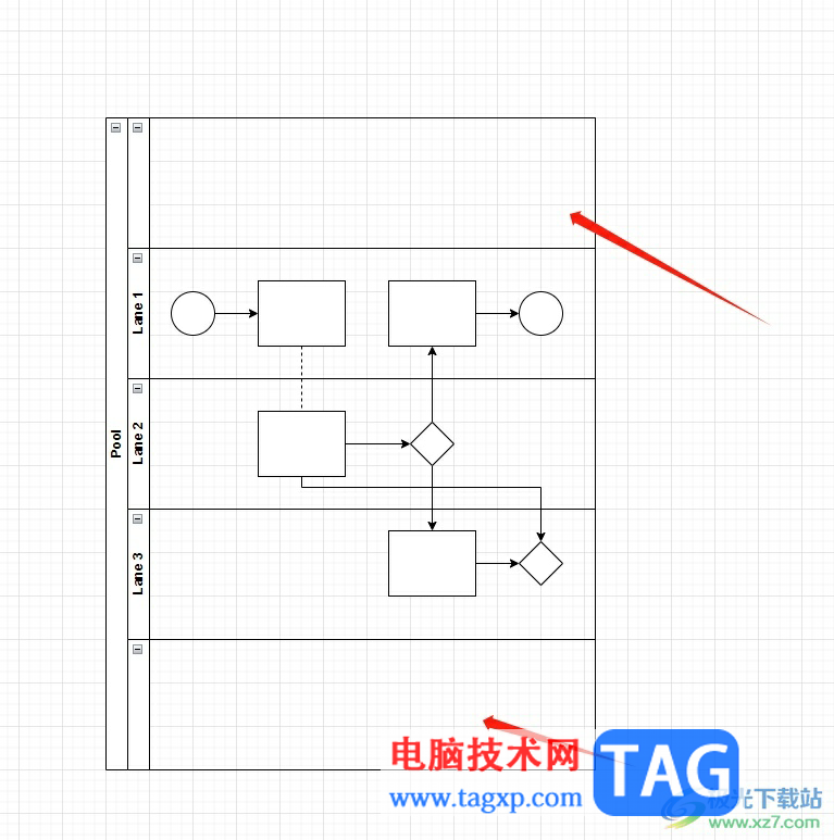 Draw.io給泳道圖添加新泳道的教程