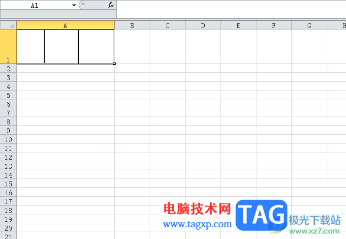 ?excel單元格分成三塊的教程