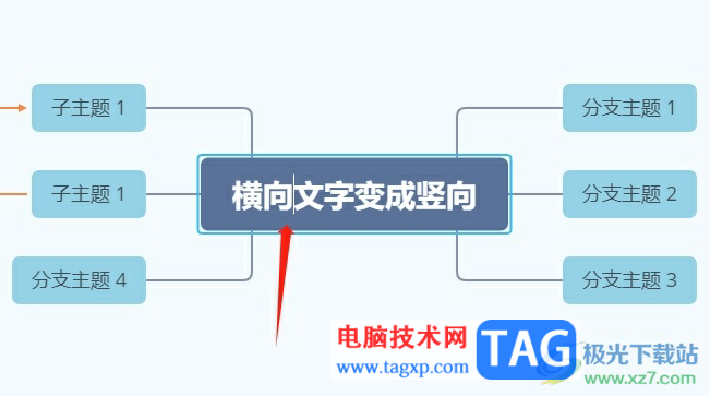 xmind把文字橫向變豎向的教程