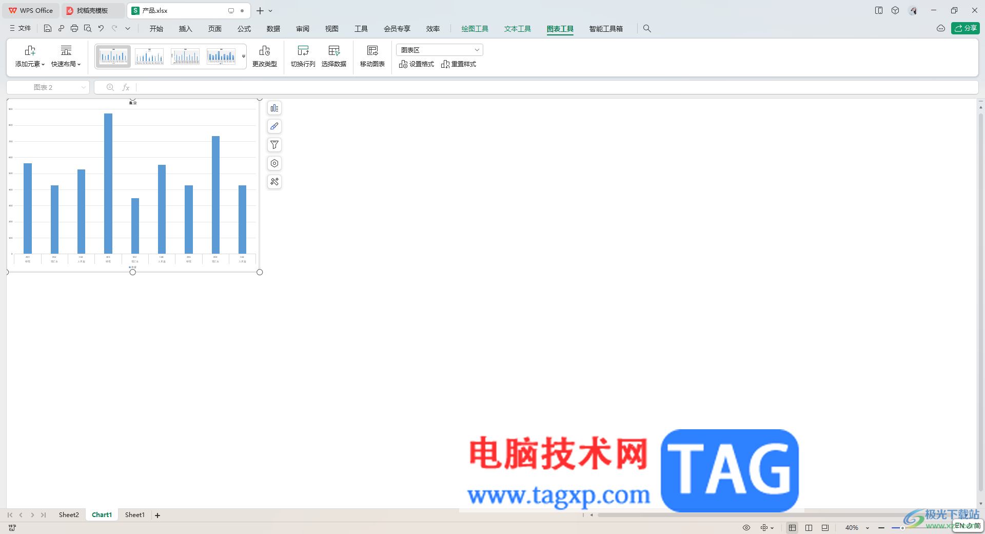 WPS Excel移動圖表到新工作表中的方法