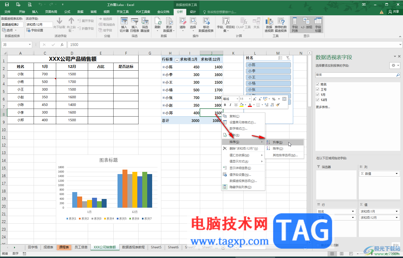 Excel插入數(shù)據(jù)透視表后對數(shù)據(jù)排序的方法教程