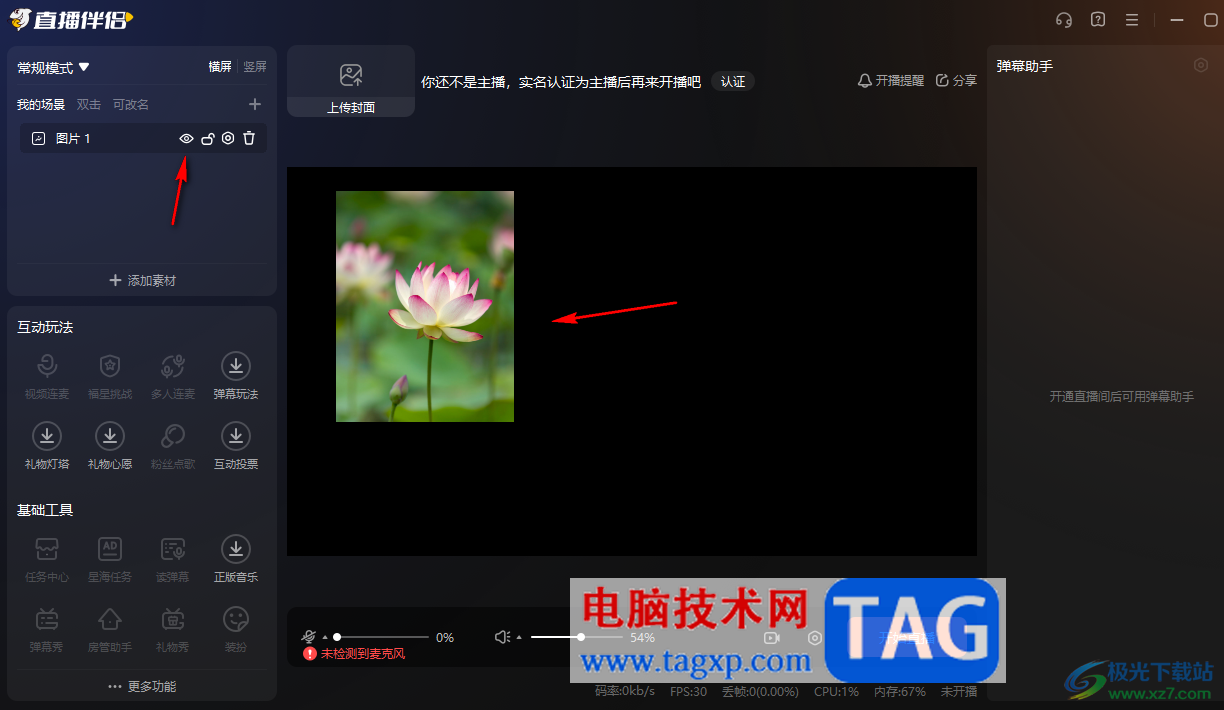 電腦版斗魚直播伴侶添加圖片素材的方法