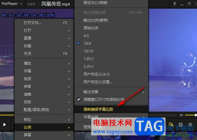 PotPlayer開啟強制確保字幕邊距功能的方法