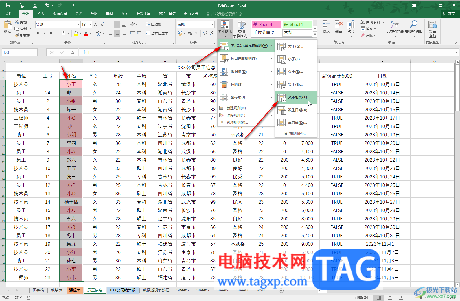 Excel突出顯示符合條件的方法教程