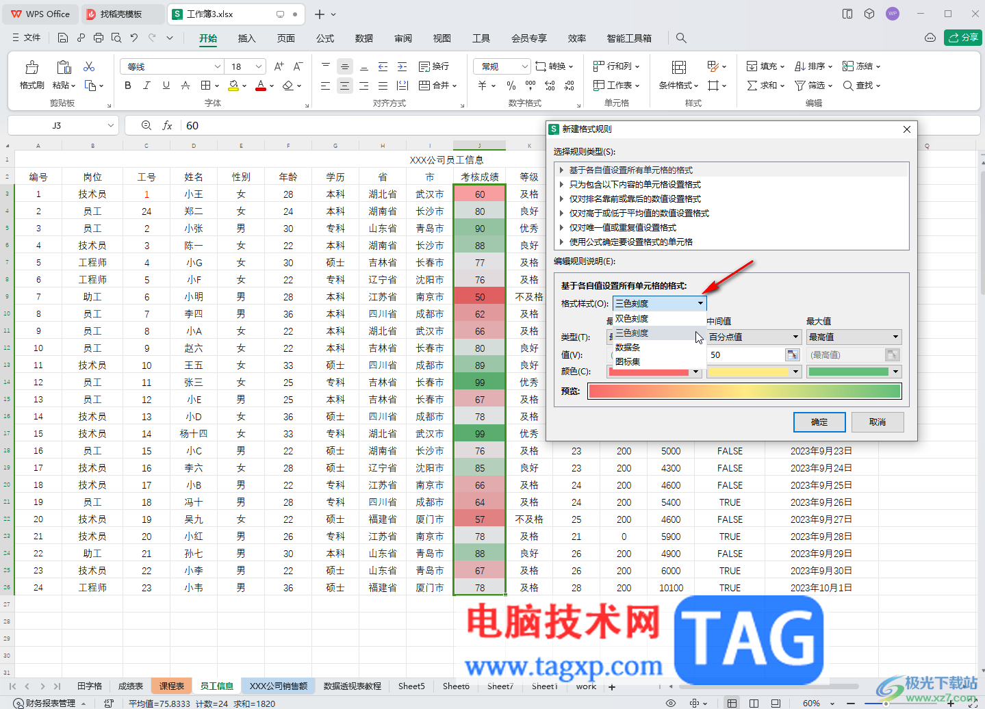WPS表格電腦版設(shè)置色階的方法教程