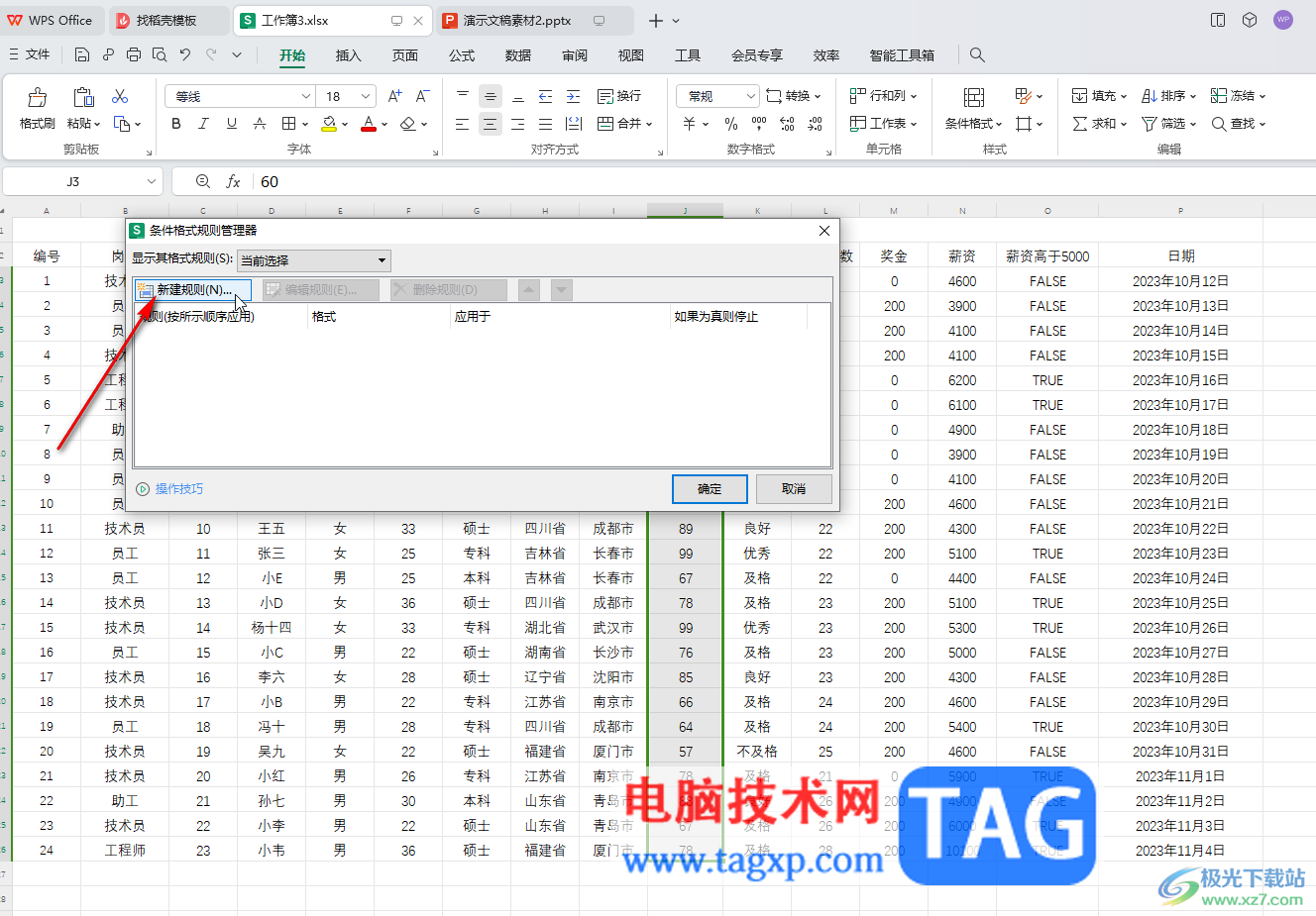 WPS表格電腦版將不同范圍內(nèi)的數(shù)顯示不同格式的方法教程