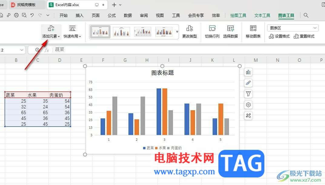 WPS表格給圖表添加縱軸標(biāo)題的方法