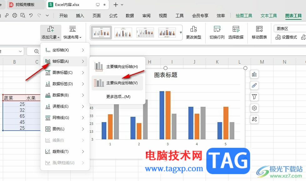WPS表格給圖表添加縱軸標(biāo)題的方法