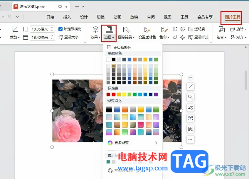 WPS PPT給圖片添加邊框的方法