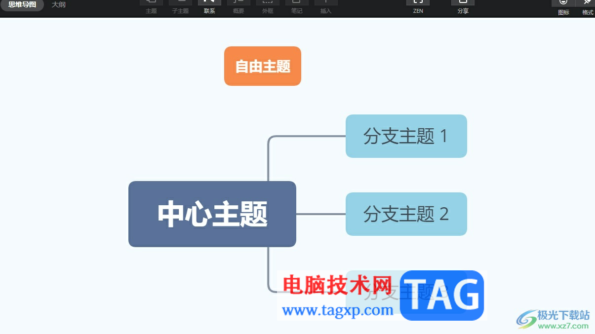 xmind適應畫布大小的教程