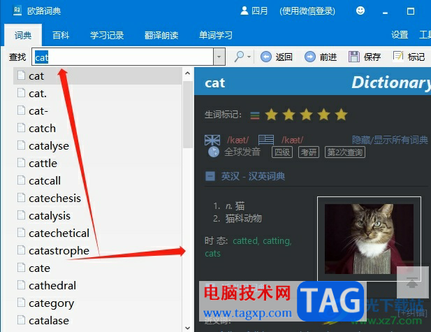 歐路詞典在查詞時即時顯示解釋的教程
