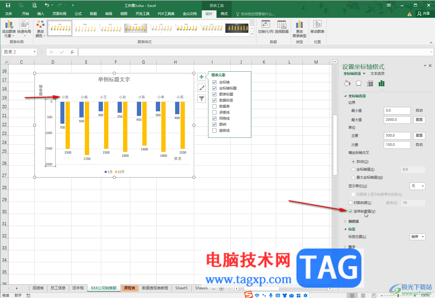 Excel表格調(diào)整坐標(biāo)軸位置的方法教程