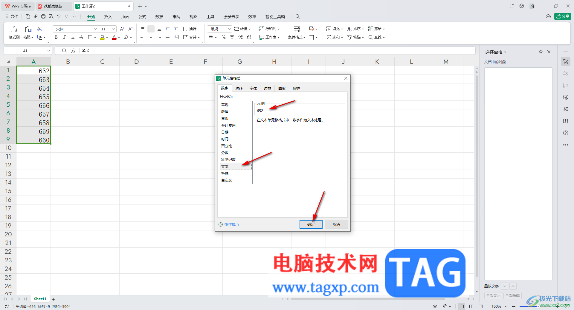 WPS Excel表格數(shù)字轉(zhuǎn)換成文本格式的方法