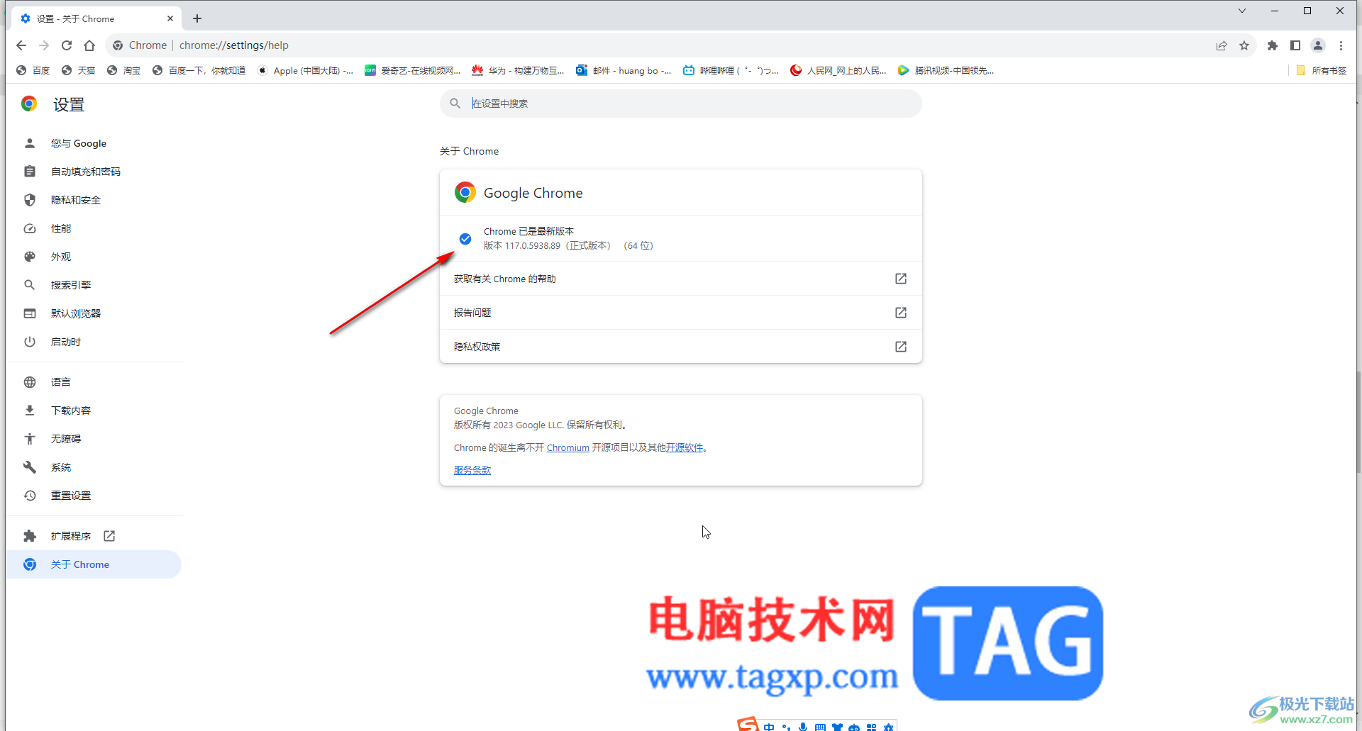 Google Chrome電腦版更新版本的方法教程
