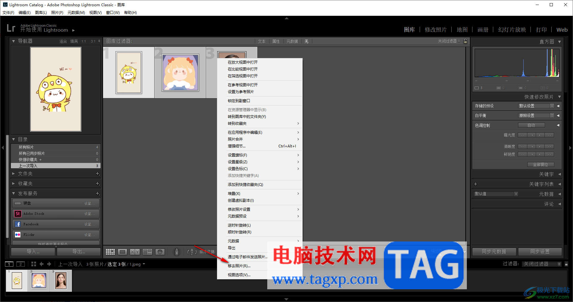 lightroom批量移除導(dǎo)入的所有照片的方法
