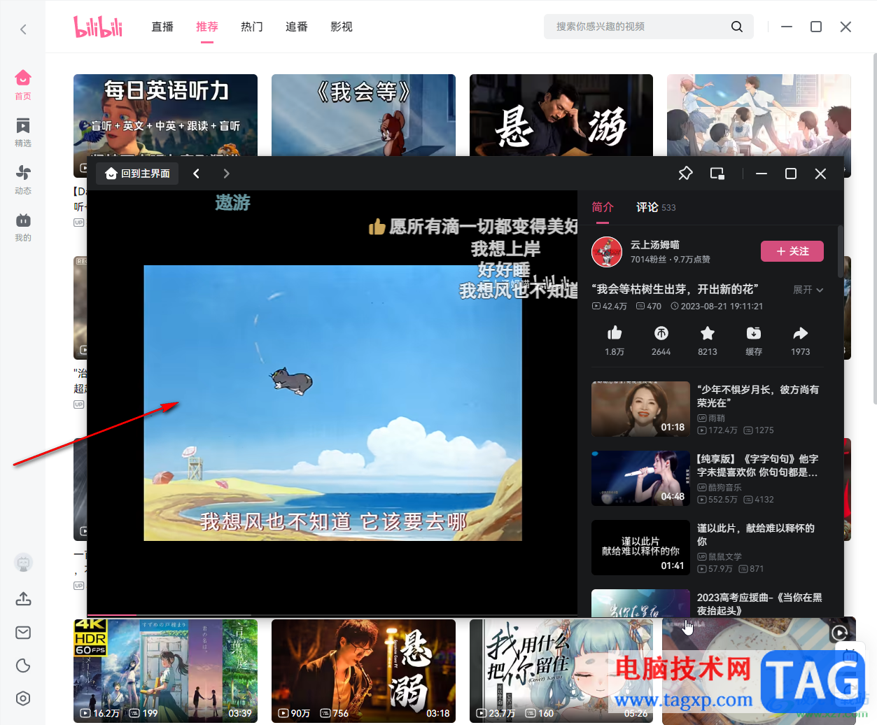 嗶哩嗶哩電腦版把視頻弄成全屏顯示的方法教程