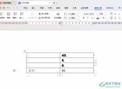WPS Word表格數(shù)據進行求和的方法